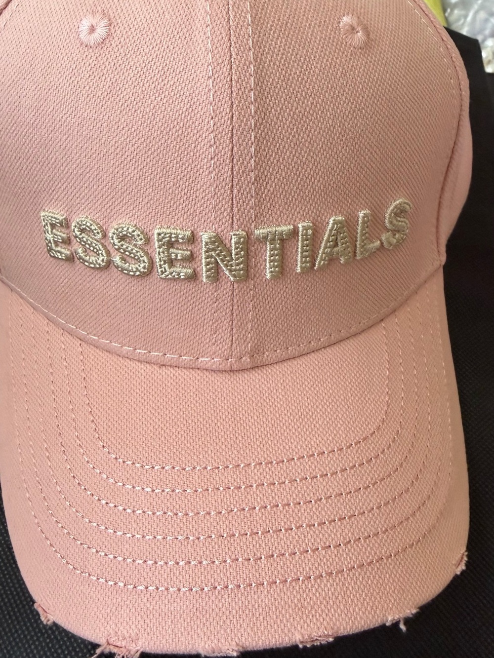 Fear of God Essentials Pale Pink Baseball Cap with Cream Logo